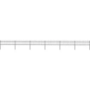 Image of Vidaxl - Garden Fence with Spear Top Steel 10.2x0.6 m Black Black