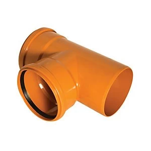 Image of FloPlast D190 Underground Drainage Tee - Terracotta 110mm