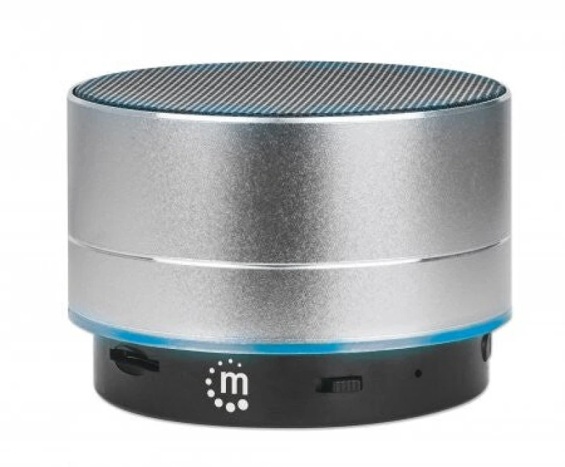Image of Manhattan Metallic Silver Bluetooth Speaker - Up to 5 Hours Playback EXR8MAN165327