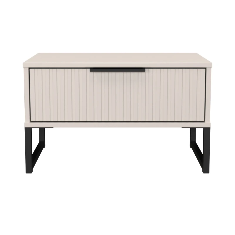Image of Ready Assembled 2 U Menai 1 Drawer Wide Side Table (Ready Assembled) in Taupe Size: Small Taupe Unisex Small