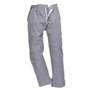 Image of Portwest C075 Barnet Chefs Trousers Check Blue / White Large 31"