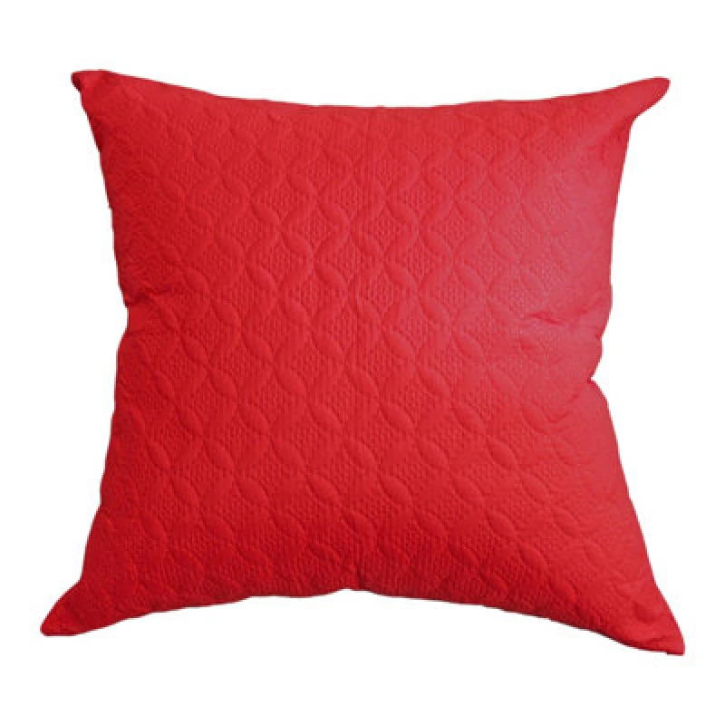 Image of Homescapes Ultrasonic Red Quilted Embossed Cushion Cover, 80 X 80 Cm