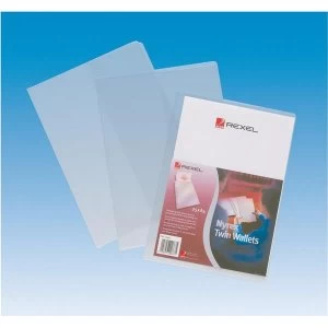 Image of Rexel Nyrex A4 Twin Wallet Clear 1 x Pack of 25 Wallets
