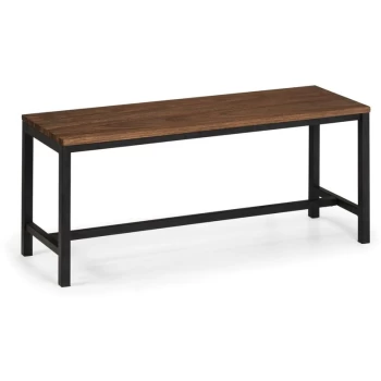 Image of Industrial Style Dining Bench Black Gun Metal Dark Walnut - Libbie
