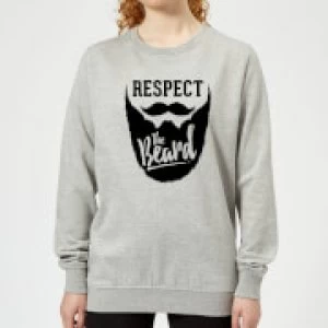 Image of Respect the Beard Womens Sweatshirt - Grey - 5XL