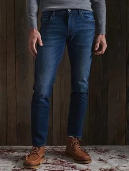 Image of Superdry Slim Jeans, Dark Blue, Size 32, Inside Leg Regular, Men