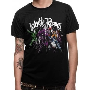 Image of Batman - Loveable Rogues Mens Medium T-Shirt - Black