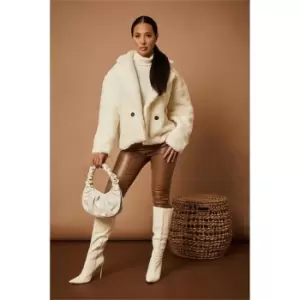 Image of I Saw It First Stone Wet Look Leggings - Brown