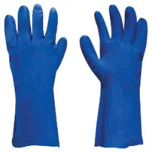 Image of Polyco Gloves Gauntlet Nitrile Size 9 Blue