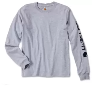 Image of Carhartt Logo Longsleeve, grey, Size L, grey, Size L