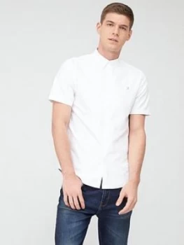 Image of Farah Brewer Short Sleeve Oxford Shirt - White