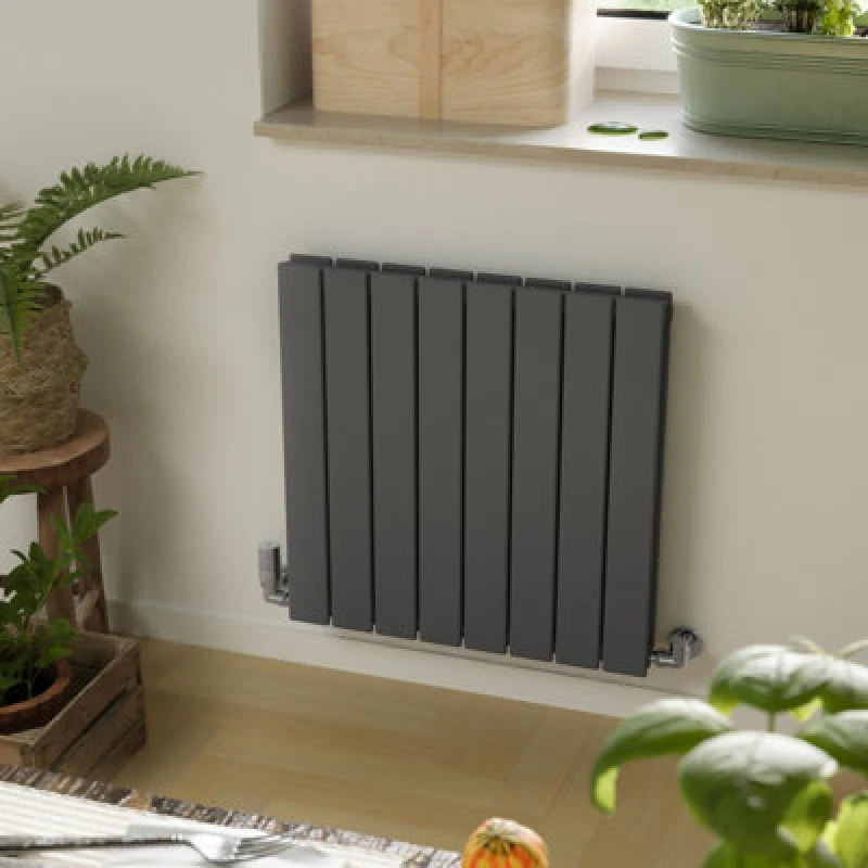 Image of Terma Forte Metallic Grey Hydronic Horizontal Or Vertical Designer 2111Btu Radiator, (W)588mm X (H)600mm