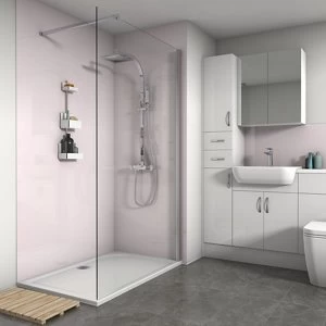 Image of Splashwall Gloss Pale pink 2 sided Shower Panel kit (L)1200mm (W)1200mm (T)4mm