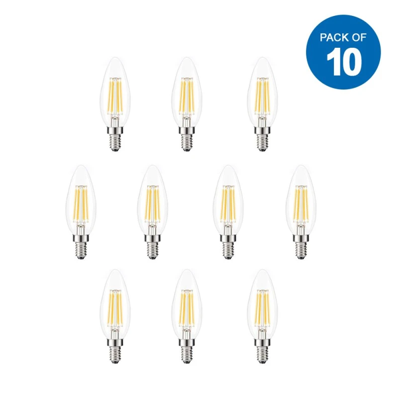 Image of ENER-J Womens LED Candle Light Bulbs 4W E14 Base, Warm White 2700K (Pack of 10pcs) in Camel Size: 25cm diameter x 19cm high Camel Female 25cm di