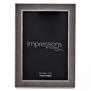 Image of Impressions Grey Velvet Photo Frame 4" x 6"