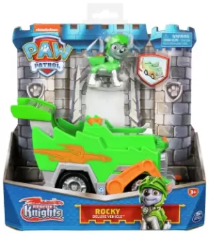 Image of PAW Patrol Rescue Knights Rocky Transforming Toy Car