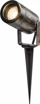 Image of KnightsBridge EAMON - 230V IP65 GU10 Polycarbonate Spike light - Brushed Brass