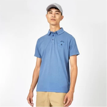 Image of Jack Wills Elton Garment Dye Polo - Deep Blue