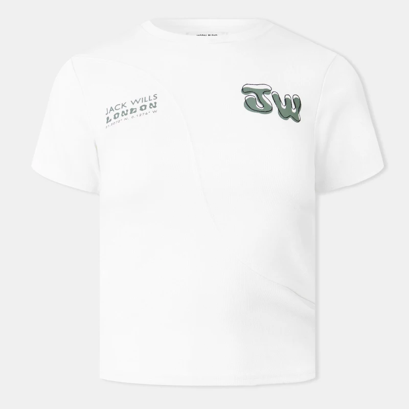 Image of Jack Wills Splice T-Shirt - White White 8