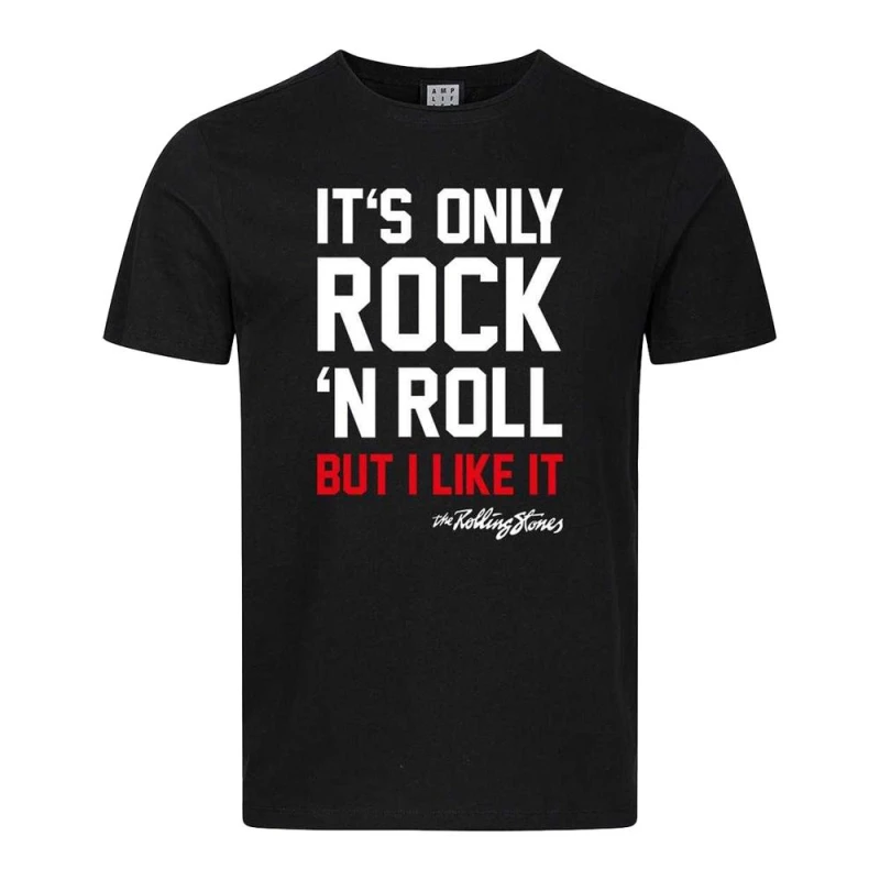 Image of Amplified Mens It's Only Rock N Roll The Rolling Stones T-Shirt in Black Size: XS Black Male XS