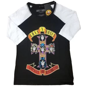 Image of Guns N' Roses - Appetite For Destruction Ladies XX-Large T-Shirt - Black,White