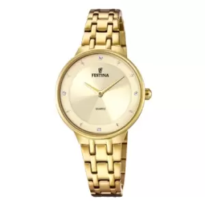 Image of Festina F20601/2 Womens Gold Tone Dial And Bracelet Wristwatch