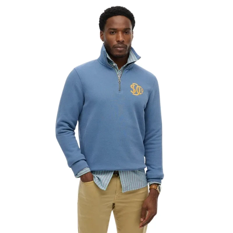 Image of Superdry Neon Half Zip Sweatshirt, Light Blue, Size L, Men Light Blue WYE3Z Male L