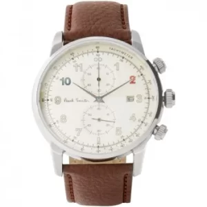 Image of Mens Paul Smith Block Leather Strap Chronograph Watch