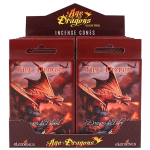 Image of Pack of 12 fire Dragon Incense Cones by Anne Stokes