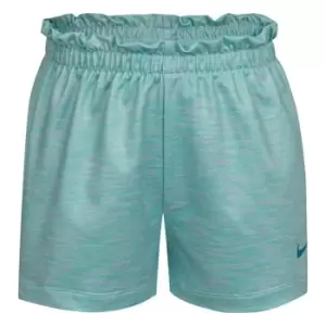 Image of Nike Girls Sportswear Space Dye Paperbag Shorts - Green