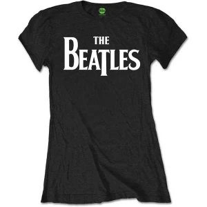 Image of The Beatles - Drop T Logo Ladies XX-Large T-Shirt - Black