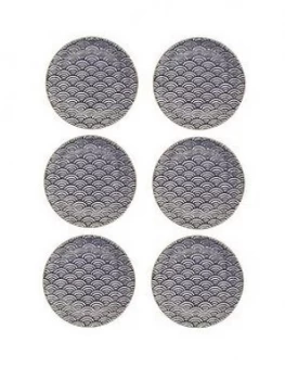 Image of Kitchencraft Mikasa Satori Living Gold Seigaiha Wave Side Plates Set Of 6