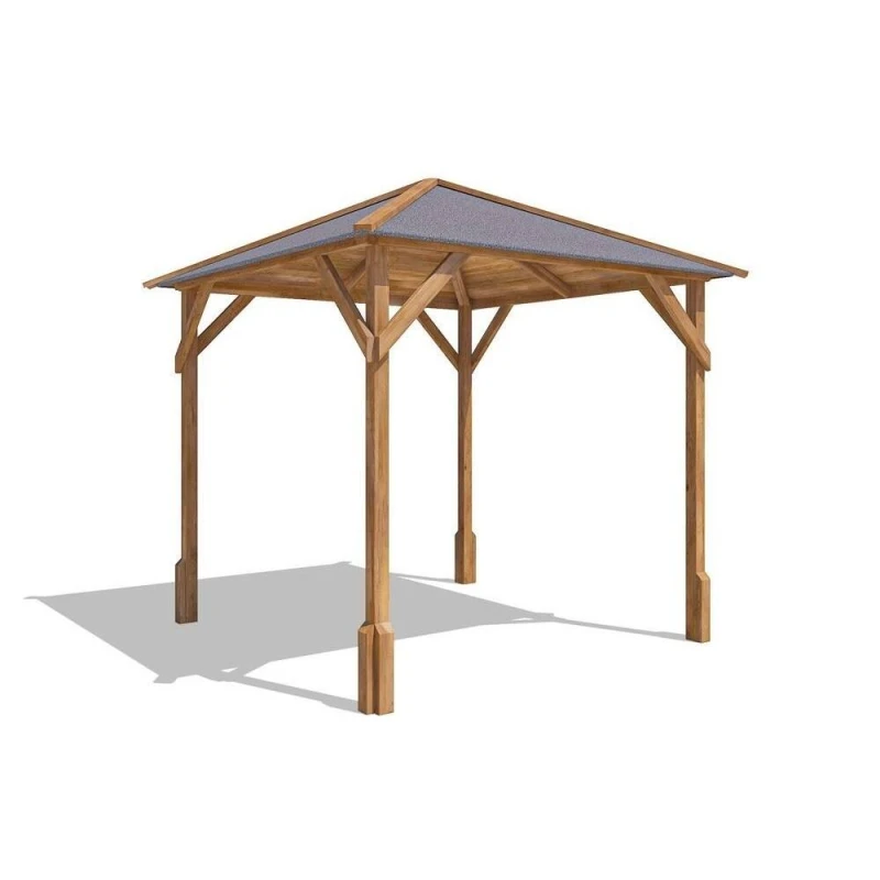 Image of Dunster House Wooden Gazebo, 2M X 2M Heavy Duty Garden Shelter Pressure Treated, Superfelt Utopia 200