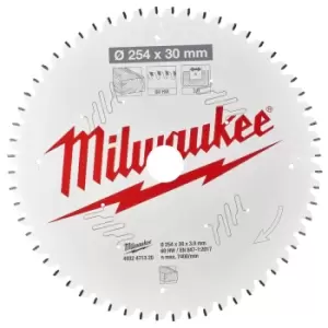 Image of Milwaukee Negative Rake Circular Mitre Saw Blade 190mm 40T 30mm
