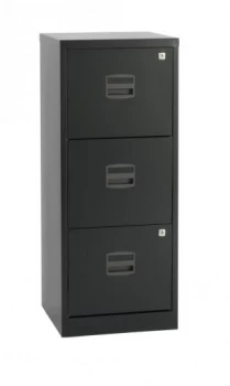 Image of Bisley A4 Personal Filing Cabinet 3 Drawer Black