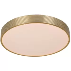 Image of Lucide MALIN - Flush Ceiling Light - Ø39cm - LED Dim. - 1x24W 2700K - 3 StepDim - Matt Gold, Brass