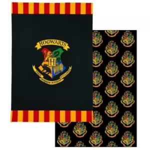 Image of Harry Potter Hogwarts Tea Towel Set (Pack of 2) (One Size) (Black/Green/Yellow)