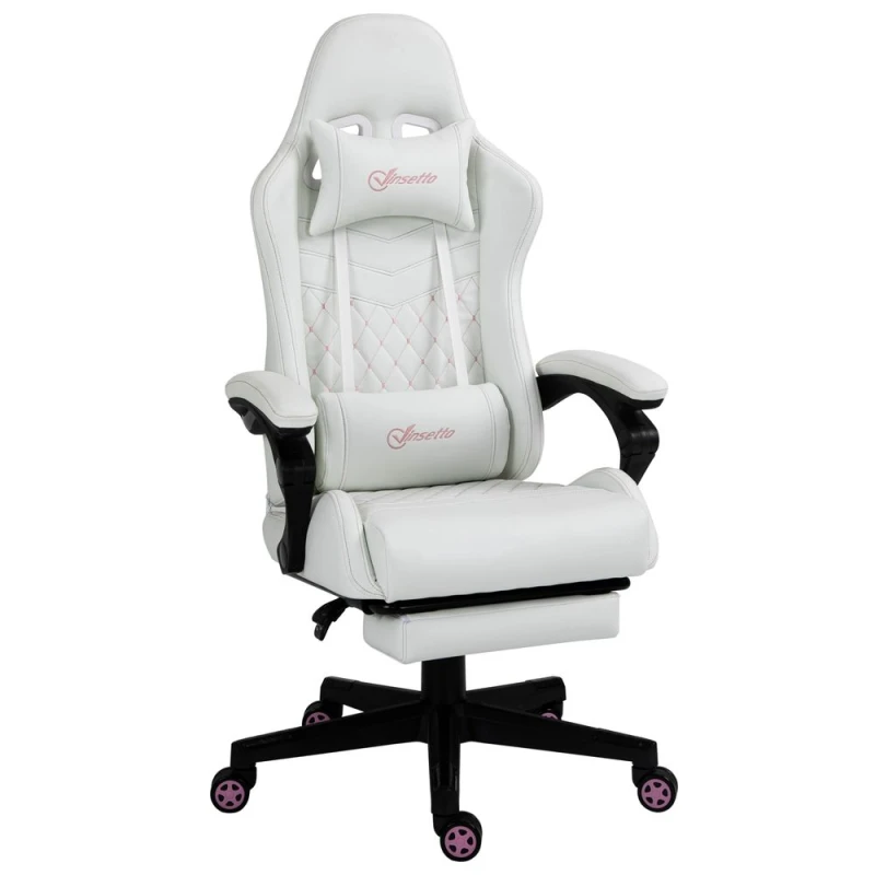 Image of Vinsetto Racing Video Game Chair PVC Leather Computer Gaming Chair Grey TJ Hughes 5056602966737
