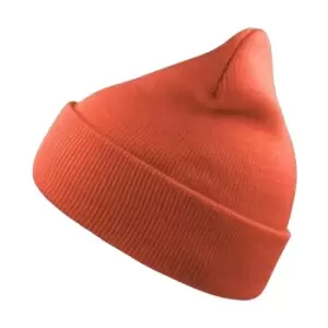 Image of Atlantis Wind Double Skin Beanie With Turn Up (One Size) (Coral)