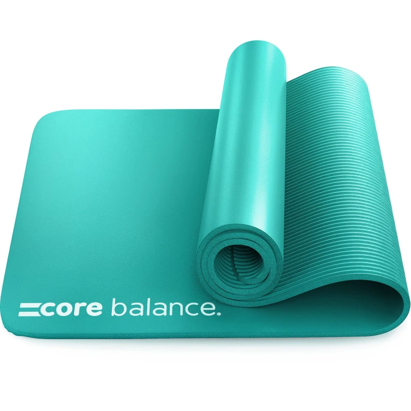Image of Core Balance Yoga Pilates Mat 10mm Thick Foam Exercise Gym Fitness Carry Strap Core Balance Teal