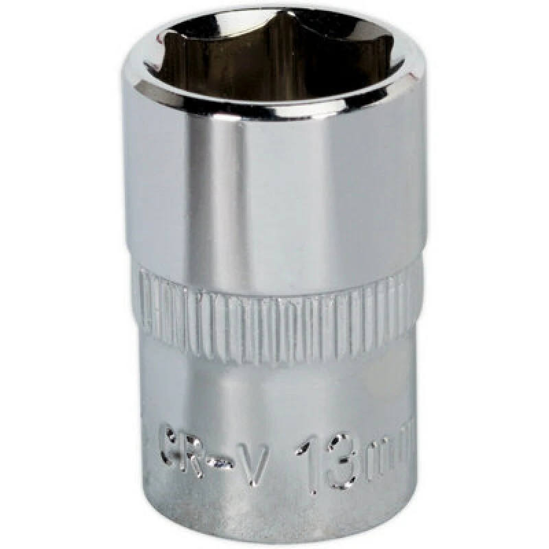 Image of Loops 13mm Forged Steel Drive Socket - 3/8" Square Drive - Polished Chrome Vanadium Metallics