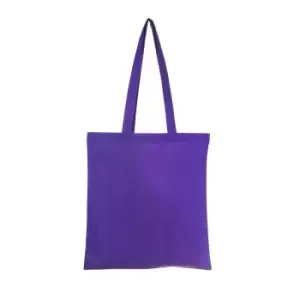 Image of United Bag Store Cotton Long Handle Tote Bag (One Size) (Purple)