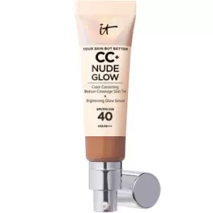 Image of IT Cosmetics CC+ and Nude Glow Lightweight Foundation and Glow Serum with SPF40 32ml (Various Shades) - Rich Honey
