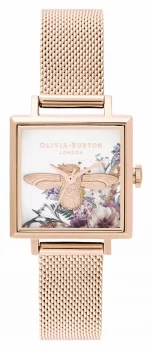 Image of Olivia Burton Womens Enchanted Garden 3D Bee Rose Watch