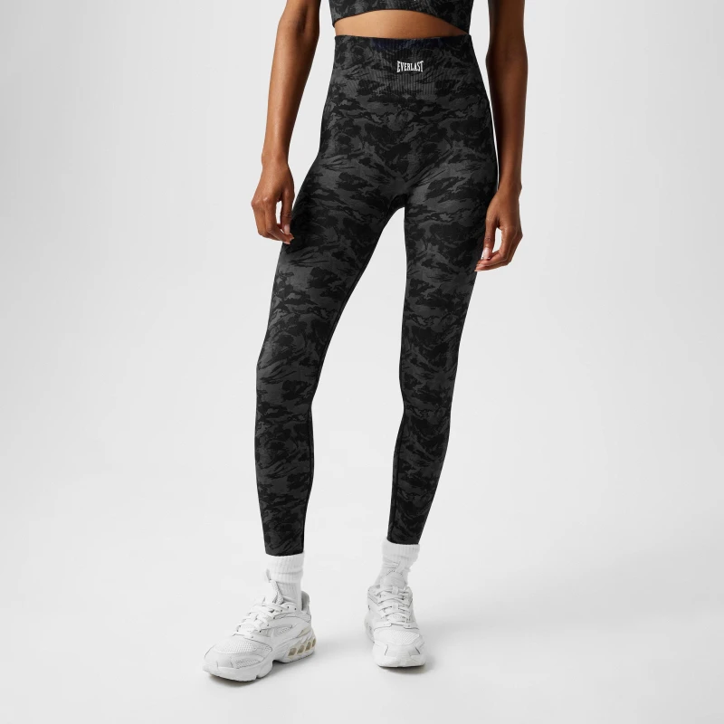 Image of Everlast High Rise Camo Seamless Leggings Womens - Black 6