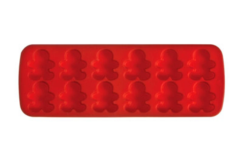 Image of Premier Housewares Silicone 12 Gingerbread Men Cake/Chocolate Mould Red