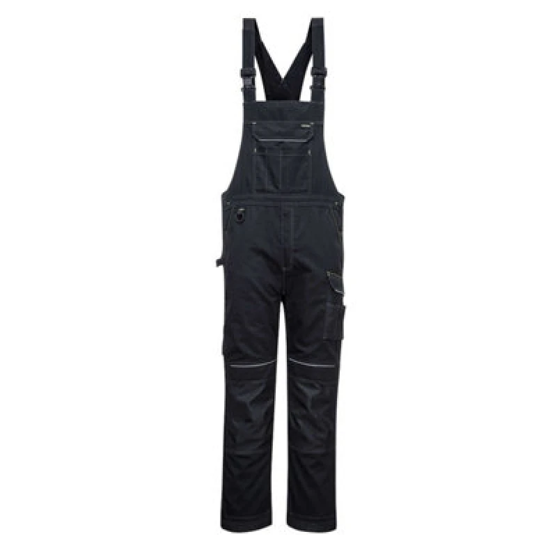 Image of Portwest PW3 Work Bib and Brace PW346BKRL Colour: Black