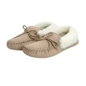 Image of Eastern Counties Leather Womens/Ladies Hard Sole Sheepskin Moccasins (9 UK) (Camel)