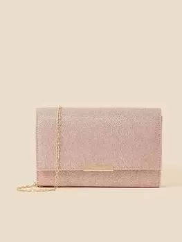 Image of Accessorize Metallic Box Clutch Bag, Gold, Women