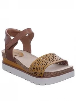 Image of Josef Seibel Clea 09 Wedge Sandals - Tan , Tan, Size 6, Women